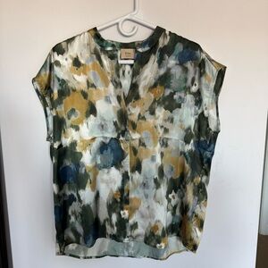 Elie Tahari Multicolor Abstract Blouse